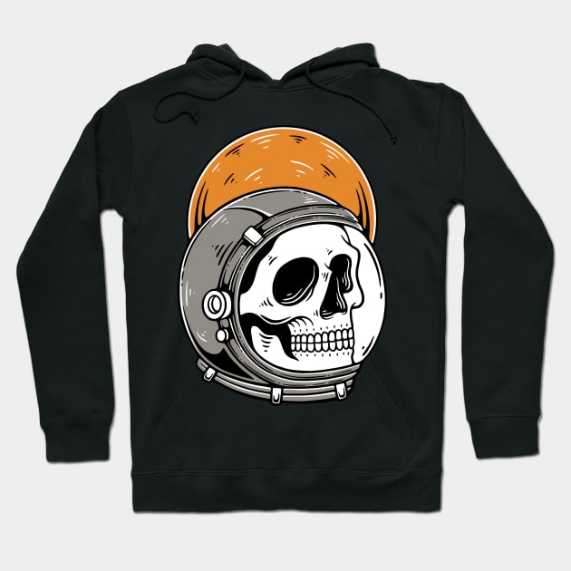 Astronaut Skull to The Moon Hoodie by Pongatworks Store